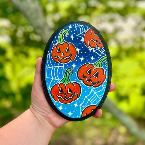 🎃 Spooky Pumpkins | Handmade Halloween Decor ✨ 5”x7” Painted Wood Plaque 🖌️ Acrylic Paint | Posca Pens | Gelly Roll 🌟 Glossy Finish for Vibrant Display 🛒 Shop Now for Unique Seasonal Decor! Get 10% off everything using the code “FALL10” at checkout🎃👻🍁 #haleymurdenarts #SpookyPumpkins #artforsale #shopsmall #shopsmalloween #spookyart #acrylicpainting #HalloweenDecor #HandmadeArt #WoodPlaque #AcrylicPainting #FallDecor #giftsforher #HalloweenArt #UniqueGifts #SeasonalDecor #craftedwithlove Spooky Pumpkins, Posca Pens, Spooky Pumpkin, Handcrafted Art, Wood Plaques, Mod Podge, Intricate Designs, Halloween Art, Festival Decorations