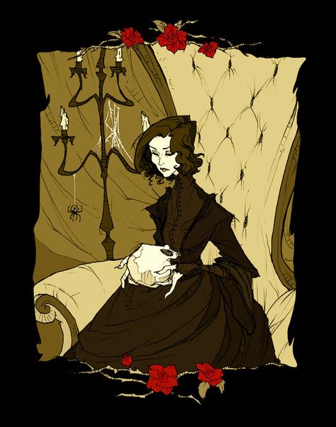 To love the dead: A Rose for Emily by AbigailLarson on deviantART A Rose For Emily, Abigail Larson, Edward Gorey, Mike Mignola, Dark Arts, Creepy Crawlies, Goth Art, Creepy Art, Gothic Art