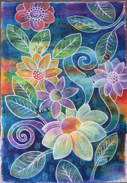 Artistic Painting, Batik Art, Easy Canvas Painting, Cat Air, Simple Acrylic Paintings, Wow Art, Beginner Painting, Arte Floral, Silk Painting