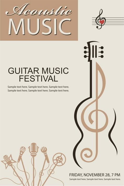 Music And The Brain, World Music Day, Concert Poster Design, Guitar Posters, Music Concert Posters, Music Poster Ideas, Guitar Acoustic, Jazz Poster, Music Festival Poster