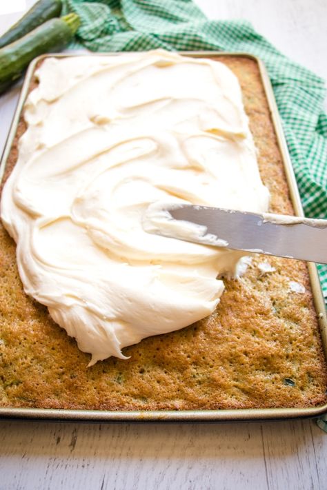 Carrot And Zucchini Bars With Lemon Cream Cheese Frosting, Cake Mix Zucchini Recipes, Easy Zucchini Cake Recipes, Zucchini Bread With Cream Cheese Frosting, One Bowl Zucchini Cake, Easy Zucchini Cake, White Zucchini Cake, Zucchini Bread With Icing, Zucchini With Cream Cheese