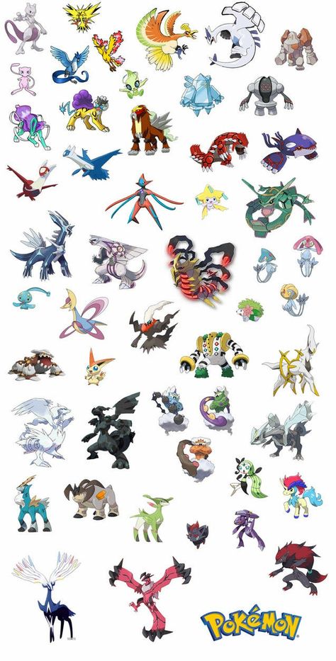 All Legendary Pokemon, Pokémon White, Legendary Pokemon, Pikachu Art, Pokemon Poster, Pokemon Backgrounds, Pokemon Stickers, Pokemon Pokedex, Pokemon Coloring Pages