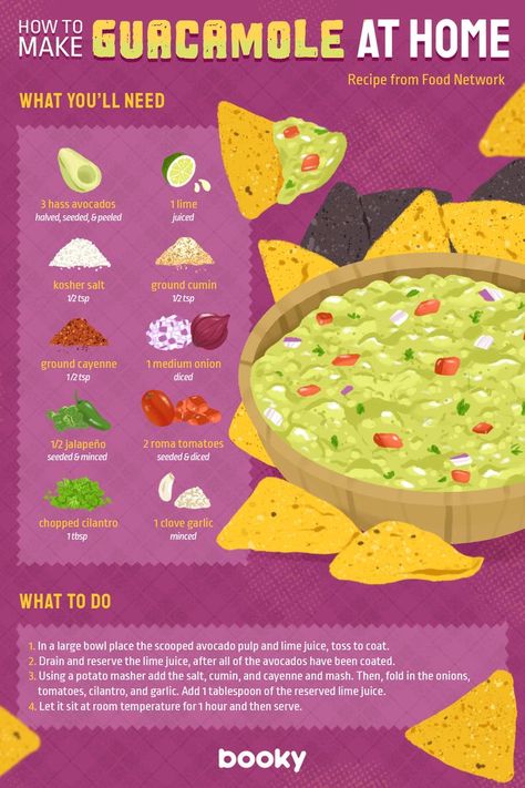 Homemade Recipe Books, Homemade Cookbook, How To Make Guacamole, Food Infographic, Tasty Recipes Videos, Quick Recipes Snacks, Homemade Recipe, Delicious Snacks, Sweet Snacks Recipes