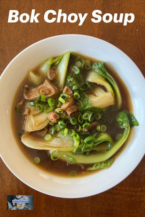 Chinese Chicken Mushroom Soup, Water Based Soup Recipes, Asian Style Soup Recipes, Soup Bokchoy Mushroom, Shiitake Soup Recipe, Book Choy Soup Recipe, Vegetable Soup Bokchoy, Light Broth Soup Recipes, Pok Choi Recipes