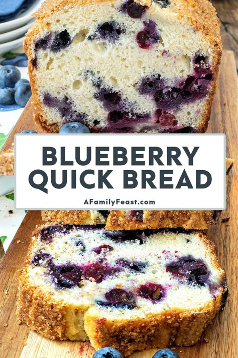 Blueberry Bread With Bisquick, Easy Blueberry Loaf Bread, Bisquick Blueberry Bread, Easy Blueberry Bread Simple, Cake Mix Blueberry Bread, Blueberry Quick Bread Recipes, Christmas Loafs, Blueberry Bread Easy, Blueberry Bread Recipes