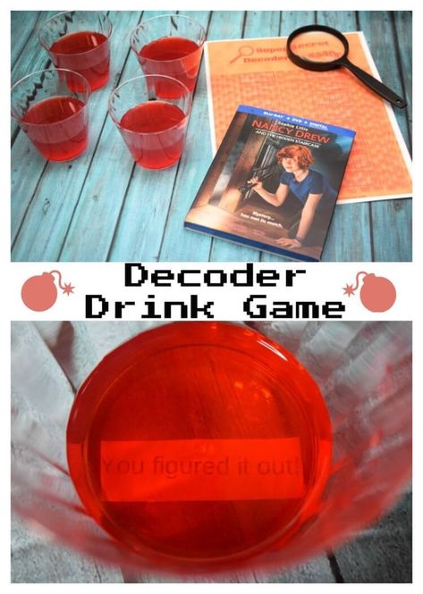 Come see how you can make Secret Mystery Game Messages for your Detective or Spy party! You'll never guess how you will decode your secret messages! #partygames #mysterygames Red Decoder Diy, Spy Party Food, Kids Mystery Party, Detective Vbs, Detective Crafts, Nancy Drew Movie, Mystery Games For Kids, Geheimagenten Party, Spy Ideas