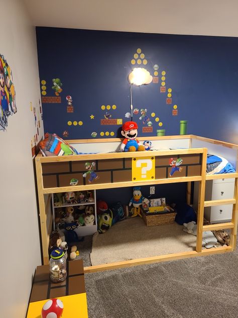 Super Mario Room Ideas Boys, Mario Bedroom Ideas, Arlo Bed, Mario Bros Bedroom, Super Mario Bedroom Ideas, Mario Bedroom Ideas Boys, Mario Room Ideas Boys, Mario Themed Bedroom, Mario Bed