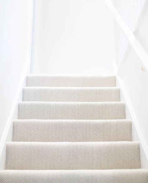 Carpet For Stairs, Stairs Landing Carpet, Stairs Light, Carpeted Stairs, Carpet Staircase, White Stairs, Alternative Flooring, Basement Carpet, Neutral Carpet