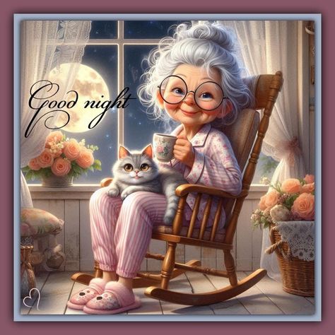 Facebook Good Night My Friend Friendship, Goodnight Wallpaper, Deceived Quotes, Lekker Slapies, Night Stickers, Have A Wonderful Evening, Cartoon Grandma, Good Night My Friend, Morning Board