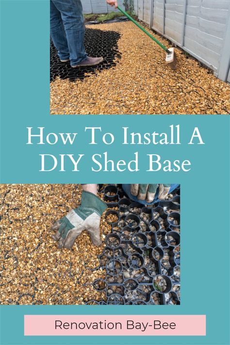 Looking for a easy to install shed base for your shed? Much easier than a concrete shed base, you can install a plastic shed base for the base of your shed. A DIY shed base #shed #shedbase #gardenlandscaping #plasticshedbase #diyshedbase Diy Shed Base, Shed Base Ideas, Shed Flooring Ideas, Concrete Shed, Laying Paving Slabs, Concrete Base For Shed, Building A Shed Base, 8x10 Shed, Plastic Shed