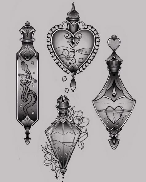 Poison Tattoo Design, Neo Traditional Potion Bottle Tattoo, Aqua Tofana Tattoo Traditional, Feminine Pirate Tattoo, Aqua Tofana Tattoo Design, Potion Tattoo Design, Heart Potion Bottle Tattoo, Potion Bottles Tattoo, Potion Bottle Tattoo Design