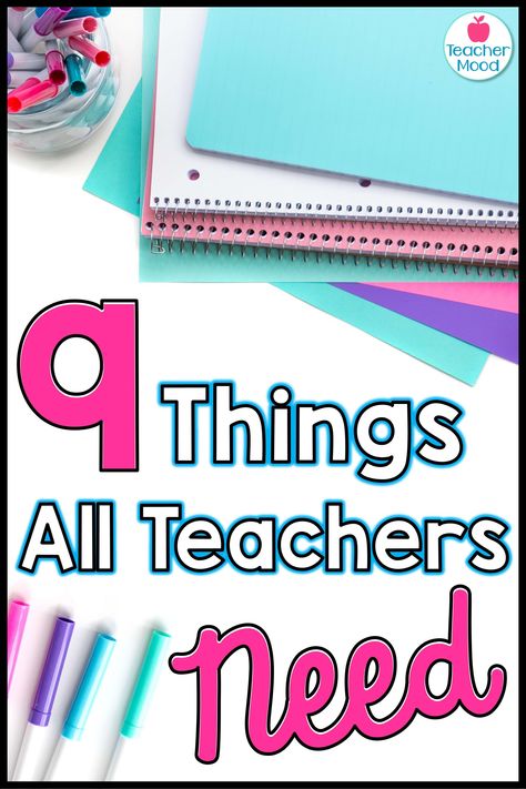 There are so many things teachers need to in order to maximize student learning and minimize teacher frustration. Check out my list of the 9 things all teachers need in their classrooms! These items offer practical solutions to everyday challenges. Teacher Needs For Classroom, New Teacher Must Haves, Teacher Supplies List, Teacher Binder Organization, Teacher List, Preschool Supplies, Classroom Wishlist, Top Teacher, Classroom Diy