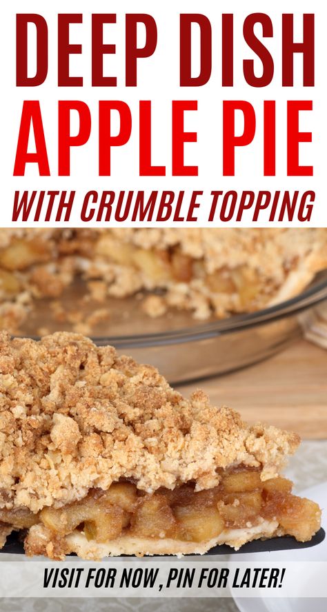 When you want an easy dessert recipe, why not go for America's favorite pie? This deep dish apple crumble pie is so easy and delicious! #applepie #pierecipes #deepdishpie #desserts #applerecipes Deep Dish Apple Pie With Crumb Topping, Apple Crumb Pie Recipe, Apple Crumble Pie Recipe, Apple Pie Bars Recipe, Deep Dish Apple Pie, Healthy Apple Desserts, Dutch Apple Pie Recipe, Dessert Holiday, Apple Crumb Pie