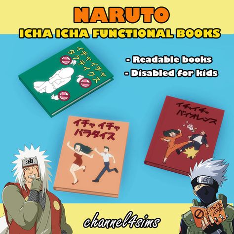 TS4: Naruto - Icha Icha Functional Books | channel4sims on Patreon Sims 4 Naruto, Konoha Village, Sim4 Cc, Cc Packs, Sims 4 Anime, Mods Sims 4, Casas The Sims 4, Switch Games, Sims 4 Mm