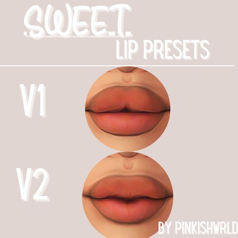 Sweet Lip Presets By PinkishWrld - The Sims 4 Create a Sim - CurseForge Lip Presets, Sims 4 Cc Eyes, Sims Baby, Sims 4 Black Hair, The Sims 4 Skin, Sims 4 Anime, Makeup Cc, Sims 4 Game Mods, Sims 4 Cc Makeup