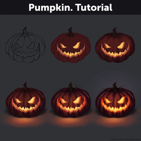 How To Draw Glowing Effect On Paper, Pumpkin Tutorial, Halloween Digital Art, Concept Art Tutorial, Procreate Ipad Art, Water Drawing, Digital Painting Tutorials, Painting Videos, Digital Art Tutorial