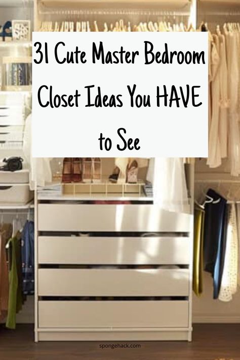 I need some master closet ideas right now! My master bedroom with a closet is overcrowded and I’m unable to see anything I have. I end up spending more time looking for my clothes than deciding what to wear. So, I end up putting on anything I can grab from the chaos. It’s horrible and […] Semi Walk In Closet, Walk In Closet Set Up, Neutral Walk In Closet, Master Closet With Peninsula, Organizing Walk In Closet Ideas, Closet With Deep Sides, Bedroom With Small Closet, Deep Drawer Organization Clothes, Master Closets Ideas