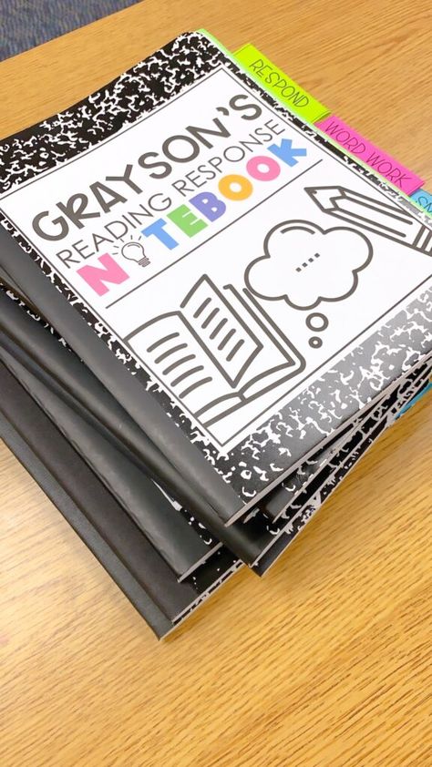 Data Notebooks 2nd Grade, Phonics Notebook Second Grade, 2nd Grade Interactive Notebooks, Reading Notebook Ideas, Writing Notebook Cover, Reader Response Journals, 5th Grade Books, Grammar Interactive Notebook, Interactive Writing Notebook