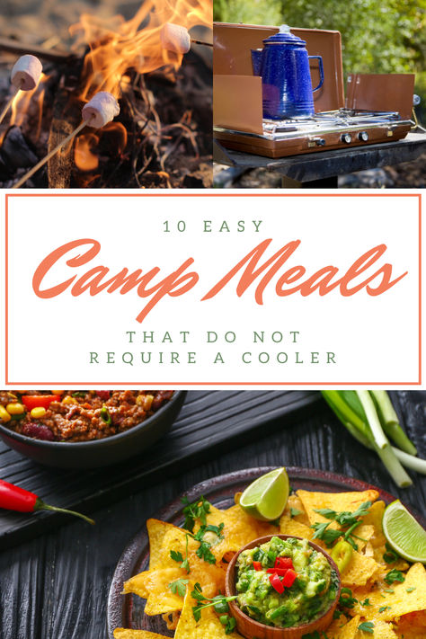 Easy camp meals. No cooler required. Camping Meals No Cooler, Camping Meals No Fridge, Frozen Camping Meals, No Cooler Camping Meals, Camping Meals With Kids, No Cook Camping Meals, Camping Meals For A Crowd, Healthy Camping Meals, Camping Meal Ideas