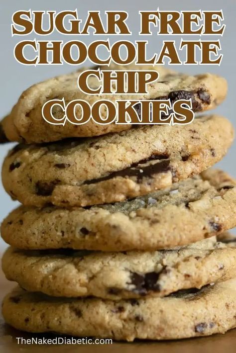 Easy Sugar Free Chocolate Chip Cookie Recipe (diabetic-friendly) - Carb Free Cookies Recipes, Best Low Carb Chocolate Chip Cookies, Cookie Recipe For Diabetics, Stevia Cookies Recipes, No Sugar Chocolate Chip Cookies, Weight Watchers Chocolate Chip Cookies, Cookie Recipes For Diabetics, Cookies For Diabetics Sugar Free, Quick Sugar Free Desserts