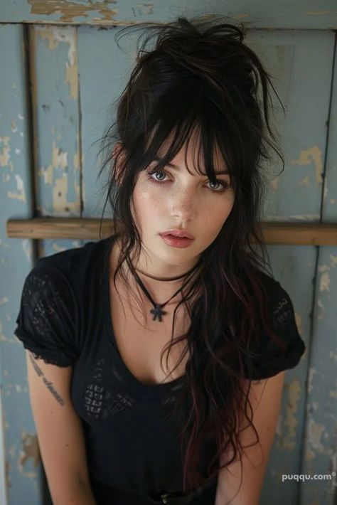 wispy-bangs-long-hair-20 Side Part Haircut With Bangs, Modern Brigitte Bardot Hair, Sidesweep Bangs Long Hair, Wispy Bangs Side Part, Side Bangs Layered Hair, Grunge Hair Long, Hair French Twist, Bangs For Long Hair, Layers For Long Hair