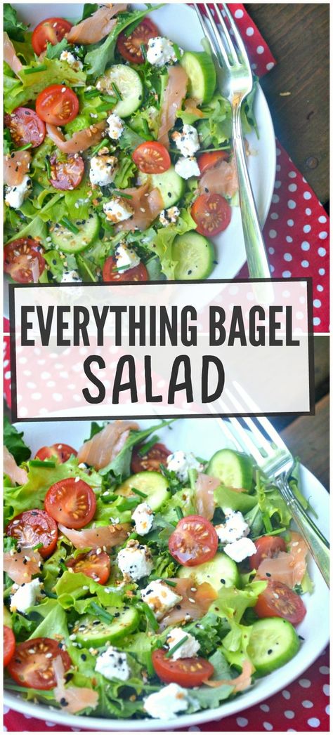 Everything Bagel Salad – Make the Best of Everything Everything Bagel Salad, Bagel Salad, Everything Bagels, Everything But The Bagel, Clean Eating Salads, Easy Salad Recipes, Everything Bagel, Easy Cooking Recipes, How To Make Salad