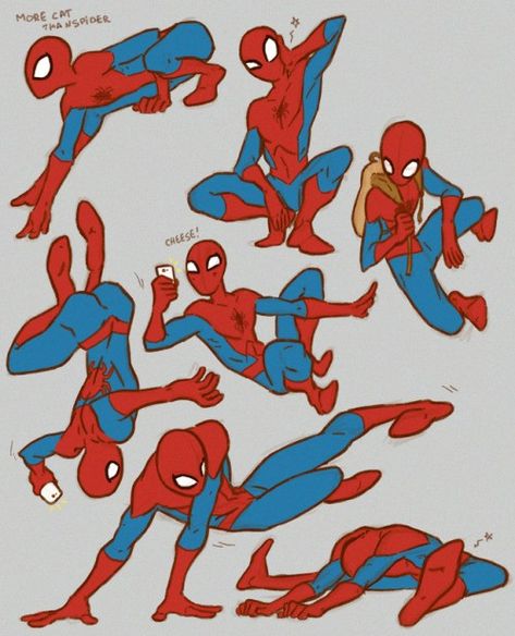 Spiderman Poses, Spiderman Sketches, Spiderman Drawing, Spiderman Art Sketch, Marvel Drawings, Spiderman Artwork, Spider Art, Marvel Spiderman Art, Spiderman Comic