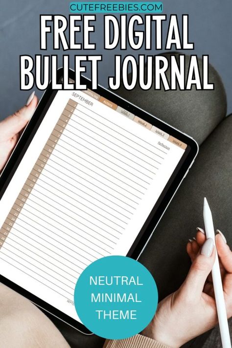 Free Digital Bullet Journal Template – Minimalist Theme - Cute Freebies For You Bullet Journal Templates Free Printables, Digital Bullet Journal Template, Online Bullet Journal, Free Digital Journal, Free Bullet Journal Printables, Bullet Journal Templates, Bullet Journal Template, Free Printable Monthly Planner, Future Log