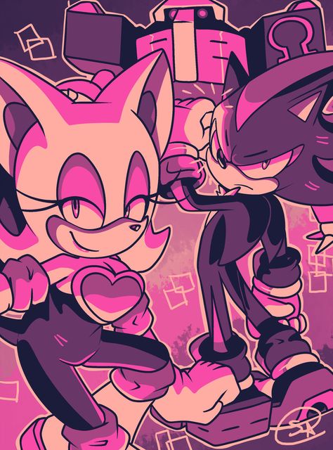 Team Dark Fanart, Team Dark Sonic, Dark Sonic, Shadow And Rouge, Team Dark, Palette Challenge, Sonic Adventure 2, Shadow And Amy, Rouge The Bat