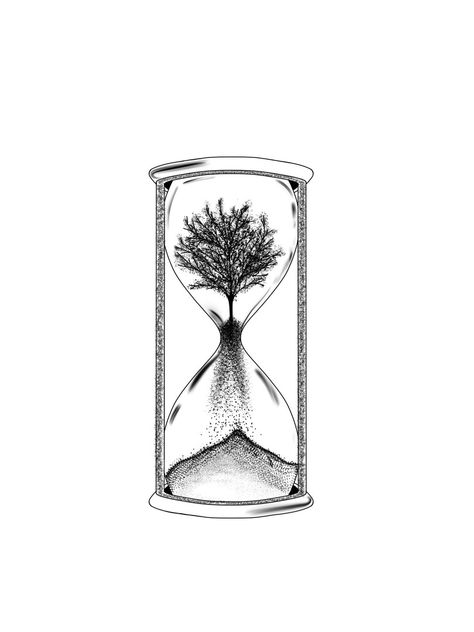 Artist : @franziskaamellie on IG Hourglass Tree Tattoo, Hourglass Tattoo Stencil, Tattoo Hourglass, Hourglass Drawing, Hourglass Tattoo, Tattoo Stencil, Tree Tattoo, Tattoo Stencils, Flower Drawing