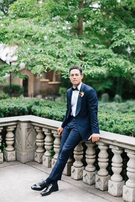 Navy Blue Tux Groom | Destination Wedding Planner | Rachael Ellen Events