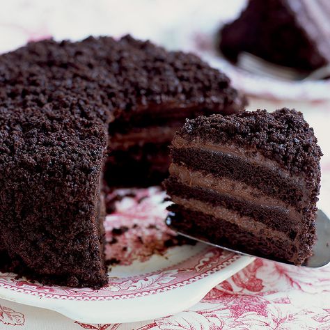 It's been over 35 years since once-renowned Ebinger's Baking Company in Brooklyn closed its doors. We set out to recreate one of its most beloved recipes. Blackout Cake Recipe, Fat Cake, Blackout Cake, Christmas Bakes, Paris Bakery, Cooks Country, Torte Cupcake, Best Chocolate Cake, Biscuit Cake