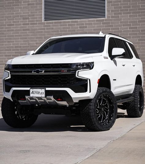 2022 Chevy Tahoe, Lifted Tahoe, Lifted Chevy Tahoe, Chevy Tahoe Ltz, Chevy Tahoe Z71, Chevy Suv, Custom Fender, Chevy Trucks Silverado, Airplane Car