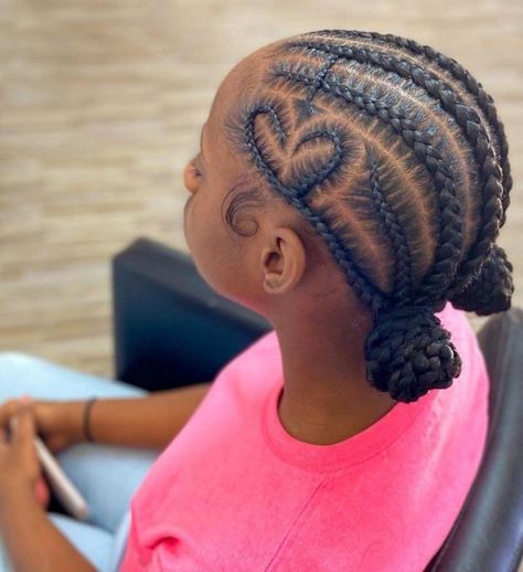 Cornrow Kids Hairstyles, Feed In Braids Hairstyles For Kids, Braid Designs For Kids, Kids Braided Bun Hairstyles Black, Easy Kids Braided Hairstyles, Kids Cornrow Hairstyles Natural Hair For School, Puff Hairstyles For Kids, Kids Hairstyles Cornrows, Cornrow Hairstyles For Black Kids