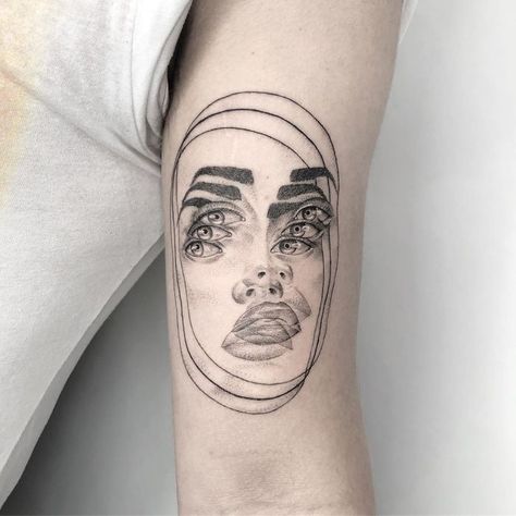 This Tattoo Artist Specializes In Trippy Tattoos And It Looks Totally Cool (23 Pics) Vision Tattoo, Optical Illusion Tattoo, Surreal Tattoo, Light Tattoo, Tatuaje A Color, Modern Tattoos, Dot Work Tattoo, Funny Tattoos, Pattern Tattoo