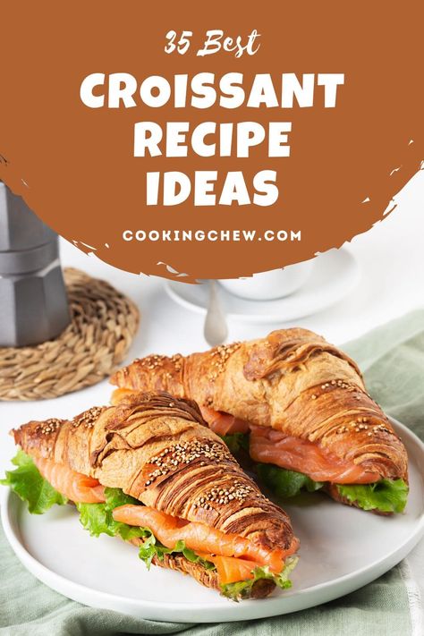 Croissant Recipes Dinner, Crossaint Sandwich, Croissant Appetizers, Crossiant Recipes, Crossant Recipes, Croissant Roll, Croissant Sandwich, Croissant Dough, Croissant Breakfast