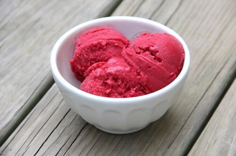 Raspberry Sherbert, Homemade Frozen Yogurt, Sherbet Recipes, Raspberry Sherbet, Growing Raspberries, Ice Cream Maker Recipes, Raspberry Recipes, Sorbet Recipes, Strawberry Yogurt