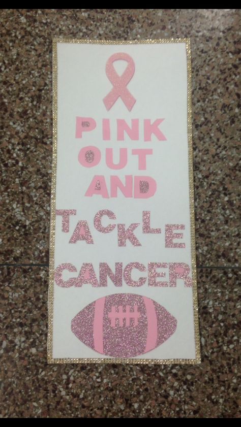 Pink Out Poster Ideas, Pink Out Signs, Pink Out Football Game Signs, Pink Out Posters Football, Pink Out Posters, Pink Football Game, Stuco Posters, Cheer Locker Decorations, Football Game Signs