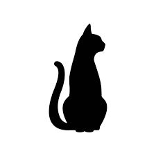 Black Cat Sitting Drawing, Black Cat Easy Drawing, Small Black Cat Tattoo Silhouette, Simple Cat Silhouette, Black Cat Minimalist Tattoo, Cat Shadow Tattoo, Cat Profile Tattoo, Cat Sillouhette, Easy Cat Silhouette