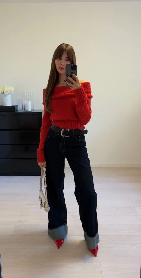 Italian Outfits, American Beauty, Mode Inspo, Looks Chic, Red Outfit, Look Vintage, 가을 패션, Looks Style, Outfit Casual