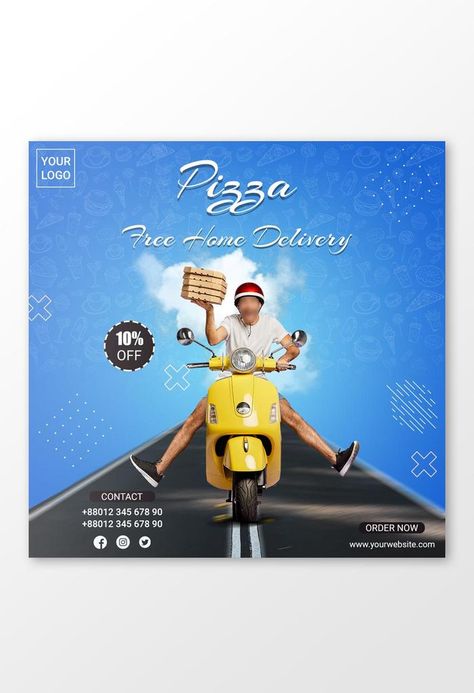 Pizza Delivery Man Social Media Post Banner Design#pikbest#templates Delivery Social Media Design, Pizza Banner, Pizza Sale, Post Banner Design, Pizza Delivery Man, Pizza Delivery Guy, City Silhouette, Pizza Delivery, Money Sign