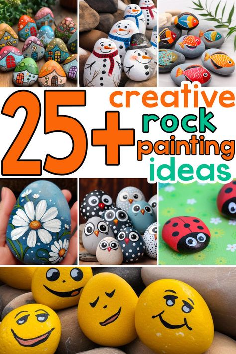 25+ Creative Rock Painting Ideas - Easy Peasy and Fun Rock Painting Templates, Rock Painting Patterns Templates Free Printable, Painted Rocks Ideas For Spring, Simple Rock Painting Ideas For Beginners, Rock Art Ideas River Stones Diy Projects, Easy Rock Painting Ideas For Beginners, Stone Painting Ideas Creative Rock Art, Painted Rocks Ideas Creative, Aesthetic Rock