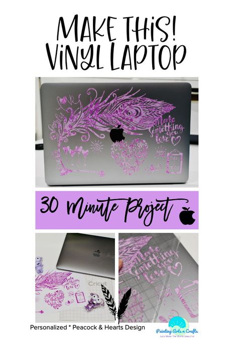 Personalize your laptop with this easy 30 minute ready to make project!   #crafts #vinyl #cricut #diy #laptop #apple #macbook #homemade #cricutcrafts #cricut projects Coaster Cricut, Crafts For Him, Bed Frame Diy, Arts N Crafts, Circuit Crafts, Garden Kids, Diy Laptop, Frame Diy, Diy Bed Frame