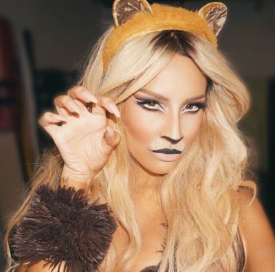 Lioness Makeup, Lion Costume Women, Lioness Costume, Lion Costume Diy, Lion Makeup, Lion Halloween Costume, Lion Halloween, Fox Makeup, Vampire Look