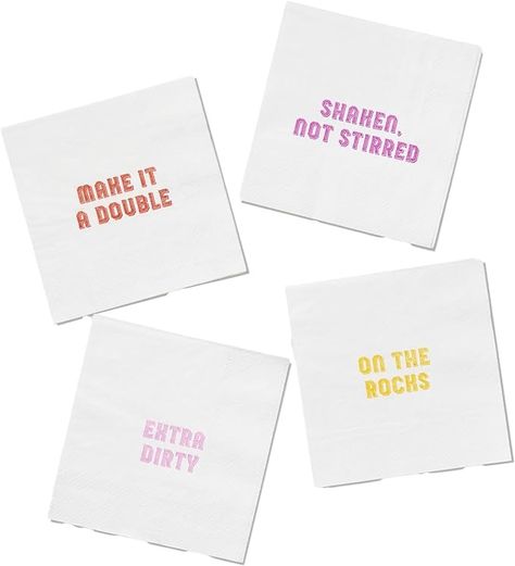 Amazon.com | Coterie Happy Hour Cocktail Napkins (Set of 25) Assorted Colors & Quotes - Ideal for Cocktail Parties & Mixology Enthusiasts, Birthday Party | 5” Fancy Paper Napkins: Cocktail Napkins Happy Hour Theme Party Ideas, Colors Quotes, Craft Room Organization Diy, Paper Cocktail Napkins, Happy Hour Cocktails, Color Quotes, Entertainment Bar, Cocktail Parties, Espresso Martini