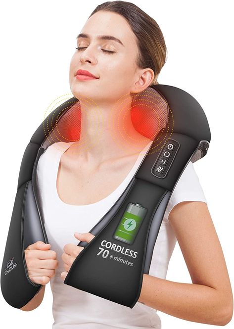 Cordless Neck Back and Shoulder Massager with Heat Massage Dos, Neck And Back Massager, Neck Massager, Leg Massage, Professional Massage, Back Massager, Massage Machine, Shiatsu Massage, Heat Therapy