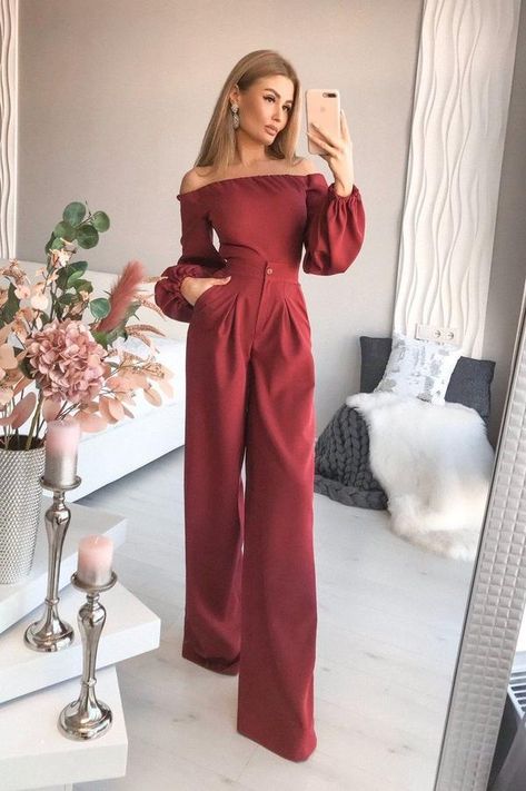 Clubwear Jumpsuits, Slim Trousers, Long Sleeve Jumpsuit, Shoulder Crop Top, Slim Fit Pants, Long Sleeve Bodycon, Long Sleeve Bodycon Dress, Looks Vintage, Wide Leg Jumpsuit