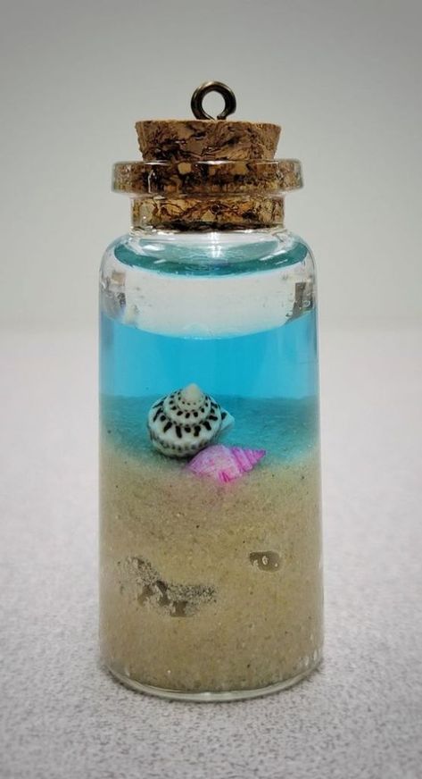 Beach In A Bottle, Halloween Apothecary Labels, Craft At Home, Glass Crafts Diy, Craft Cafe, Sensory Crafts, Tiny Jars, Small Glass Bottles, Mini Glass Bottles