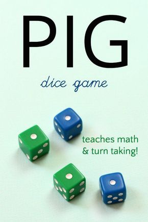 Fun and simple Pig dice game teaches probabliity Pig Dice Game, Maths Games, Family Card Games, Fun Card Games, Basic Math Skills, Fun Math Games, Family Fun Games, E Mc2, Dice Games