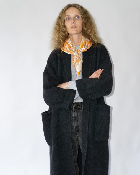 Fall building blocks from @laurenmanoogian Wool Coat Style, Fitted Cashmere Long Coat, Long Black Coat Outfit, Cold Winter Outfits, Wool Coat Outfit, Black Coat Outfit, Knit Flare Pants, Long Pea Coat, Shawl Collar Coat